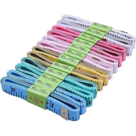 Set Mit 12 Flexiblen 1,5 M Langen Maßbändern Für Näh- Und Bastelarbeiten. – 150,00 X 1,20 X 0,10 Cm