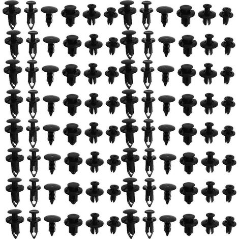190 Befestigungsclips Für Karosserieverkleidungen, Motorhaube, Verkleidungsschutz – 2 X 2 Cm – Schwarz