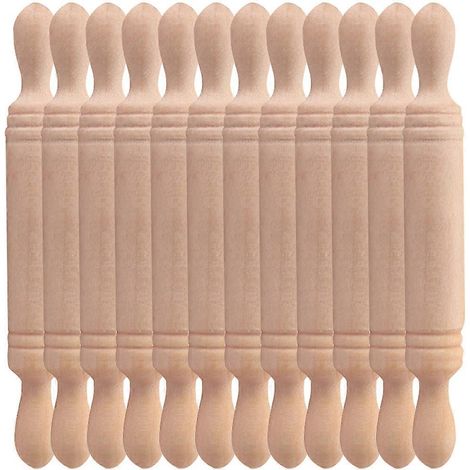 Set Mit 12 Mini-nudelhölzern Aus Holz, Miniatur-hausdekoration – 5 X 0,7 Cm – Khaki 12