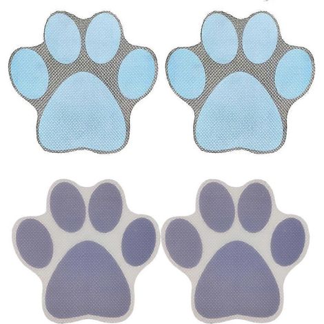 Set Mit 4 Hundepfotenabdruck-aufklebern Für Die Badewanne, Cartoon-motive, Präventionsaufkleber, Verschiedene Klebeaufkleber – 11,4 X 11,4 Cm – Blau