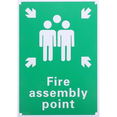 Feuersammelplatz-schild – Notfallschild Aus Aluminium Mit Symbol Und Text Für Park Und Garten – 29,8 X 21 Cm
