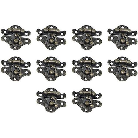 Set Mit 10 Antiken Metallverschlüssen, Dekorative, Geprägte Clips Für Schmuckkästchen, Dosen Und Koffer. – Größe Xxs – Wie Abgebildet