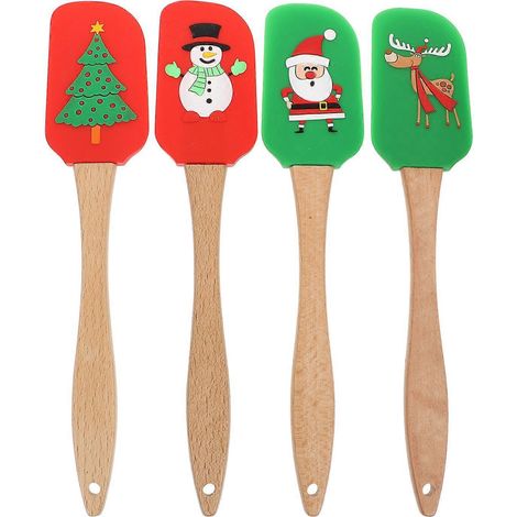 Weihnachtliche Silikon-backutensilien, Sahneschaber Für Kuchen (verschiedene Farben) – 25 X 5 X 1 Cm