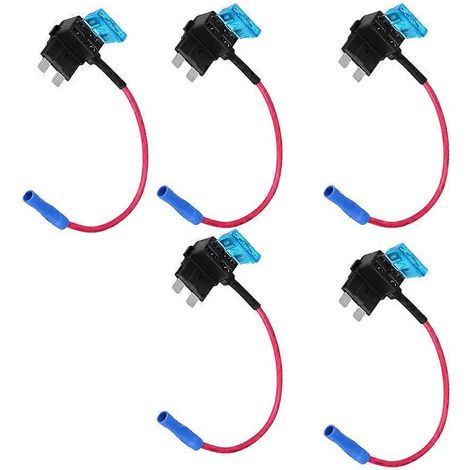 Set Mit 5 Kfz-sicherungssteckverbindern Für Stromkreise, Standard-sicherungshalter, Mini-mikro-schaltungsadapter, Sicherungen In Zufälligen Farben – 152,8 Cm