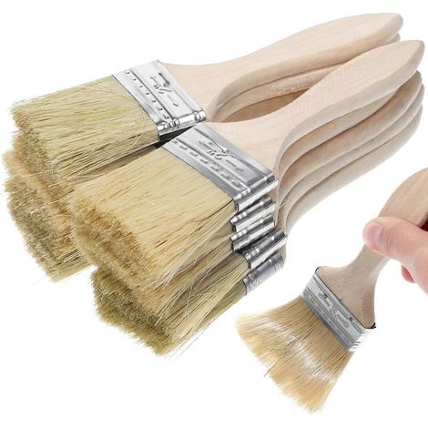 Set Mit 10 Pinseln Mit Holzgriff, Mehrzweckpinsel Für Saucen Und Gebäck – 16,70 X 4,20 X 0,80 Cm