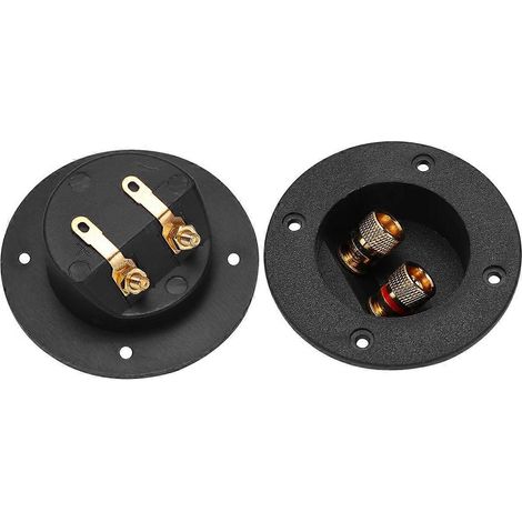 Schraubklemmen Für Auto-/heimradio, Subwoofer-buchsen, 2-wege-lautsprecheranschlussbox, Klemmenblock (schwarz) – 7,5 X 7,5 X 2,5 Cm – Schwarz