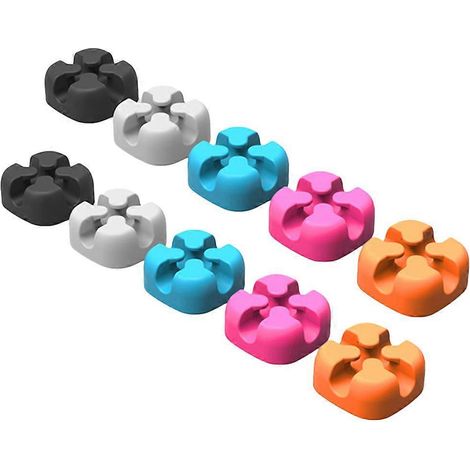 Packung Mit 10 Selbstklebenden Silikon-kabelorganisatoren Fürs Büro, Kabelclips – 2,3 X 2,3 Cm