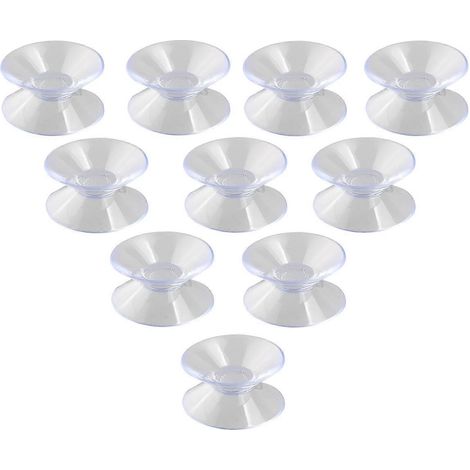 Nuolux 10er-pack Doppelseitige Saugnäpfe, 30 Mm, Für Glas Und Kunststoff (transparent) – 3,00 X 3,00 X 1,50 Cm