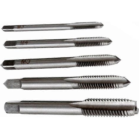 Satz Mit 5 Hss M5 M8 Gewindebohrern, Handwerkzeug Für Metrische Gewinde Mit Gerader Nut
