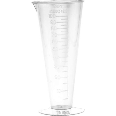 Set Aus 2 Transparenten Messbechern Aus Kunststoff, 100 Ml, Für Die Chemische Industrie, Konische Behälter Für Flüssigkeiten, Graduierte Becher. – M-white