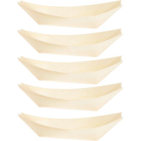 50 Holzschalen Für Snacks – 14,00 X 8,00 X 4,00 Cm