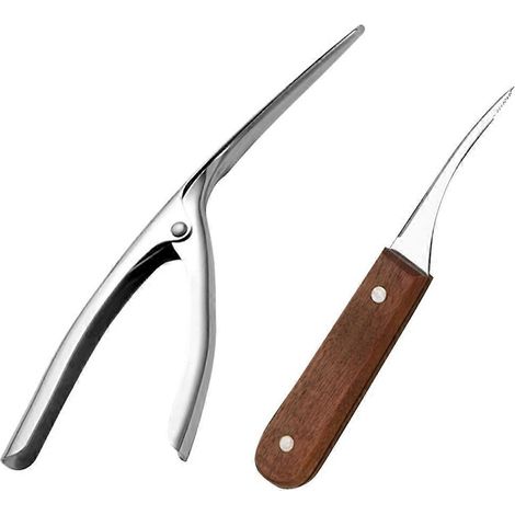 Set Mit 2 Garnelenschälern Und -entdarmungsgeräten Aus Edelstahl (verschiedene Farben) – 21 X 5,5 X 1,5 Cm