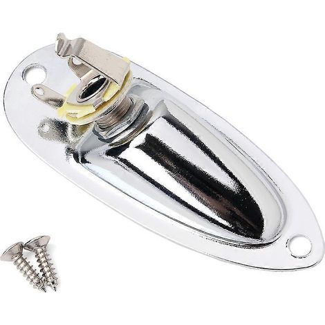 6,35-mm-klinkenbuchse (1/4 Zoll) Mit Befestigungsschraube Für Stratocaster-gitarren-tonabnehmer, E-bass (silber) – 8,00 X 3,20 X 2,50 Cm – Silber