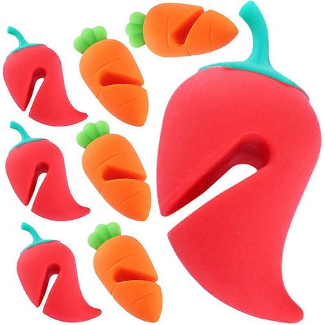 Set Mit 8 Silikon-auslaufschutzclips Für Topfdeckel Und -verschlüsse – 6,00 X 3,00 X 3,00 Cm