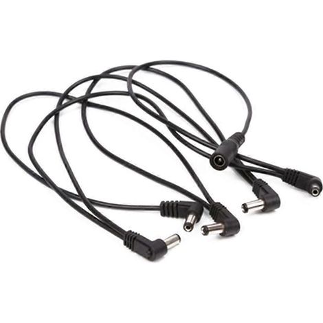 5-fach Abgewinkeltes Daisy-chain-stromkabel Für Gitarren- Und Bass-effektpedale – Schwarz