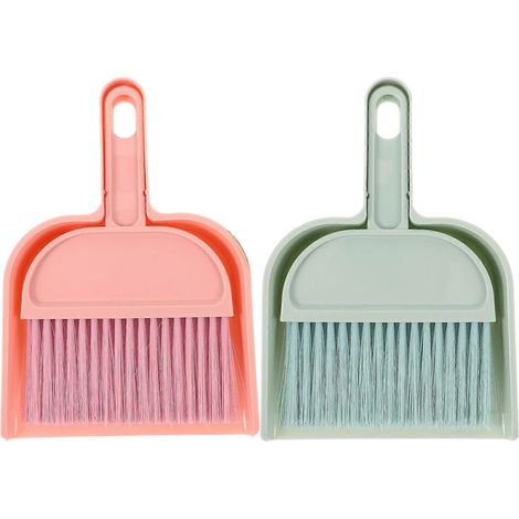 Set Mit 2 Mini-besen Und Kehrschaufeln Zur Reinigung Von Desktop-tastaturen Zu Hause Oder Im Büro (blau Und Rosa) – 20,50 X 14,00 X 3,00 Cm – Blau