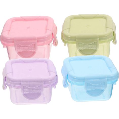 Set Mit 4 Luftdichten, Spenderartigen Lebensmittel- Und Snackbehältern – 6,00 X 6,00 X 4,00 Cm