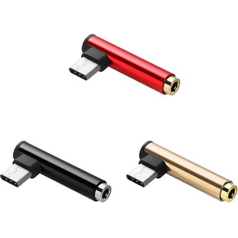 3er-packung Usb-c-stecker Auf 3,5-mm-klinkenbuchse Stereo-audio-kopfhöreradapter (rot/gold/schwarz)