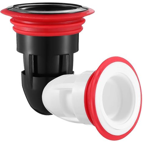 Set Mit 2 Bodenablaufstopfen Für Bad, Dusche Und Küche (geruchsdicht). – 6,50 X 5,50 X 5,50 Cm – Schwarz Und Weiß