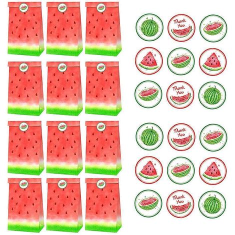 Set Mit Geschenktüten Aus Papier Mit Hawaiianischem Bonbonmotiv, Spritzbeutel – 19,8 X 11,9 X 7,8 Cm – Rot