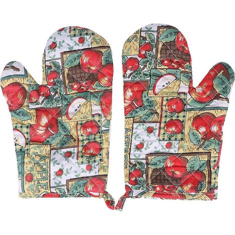 Set Mit 2 Isolierten Und Hitzebeständigen Ofenhandschuhen Mit Verbrennungsschutz, Geeignet Zum Kochen Und Für Die Mikrowelle (muster Zufällig) – 23,00 X 14,00 X 2,00 Cm