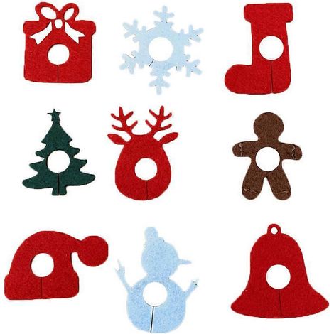 Set Mit 9 Weihnachtlichen Weinglasmarkern Im Kreativen Design Zur Kennzeichnung Ihrer Gläser Und Zur Dekoration Ihrer Partys Und Veranstaltungen. – M