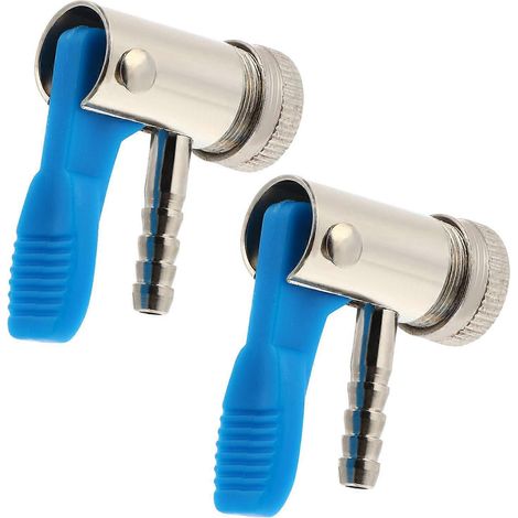 Set Mit 2 Aufsteckbaren Reifenfüllanschlüssen Für Auto Und Motorrad – 6 Mm – Blau