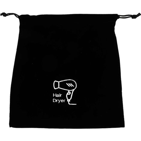 Aufbewahrungstasche Für Haartrockner (1 Stück), Flanellbeutel Mit Kordelzug, Schmuckorganizer – 30 X 26 Cm – Schwarz