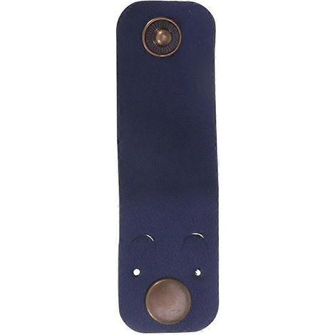 Kabelbinder Aus Leder, Kabelorganizer, Kopfhörerkabelaufwickler, Organizer (rund, Marineblau)