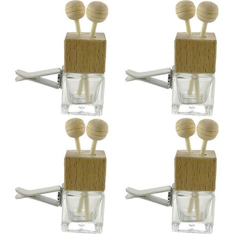 Set Mit 4 Glasflaschen Für Duftdiffusoren Im Auto, Organizer Für Ätherische Öle – 4,5 X 2,5 X 2,5 Cm
