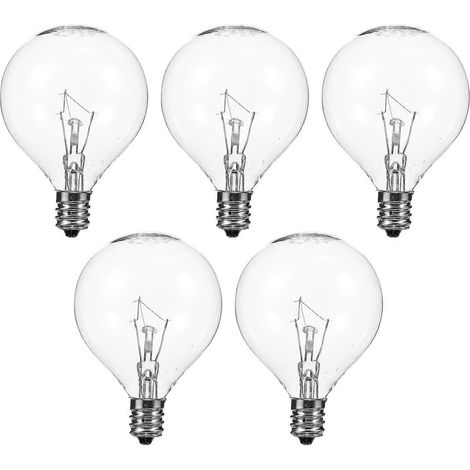 Set Mit 5 E12-duftlampen Für Duftwachs, 25-w-dimmbare, Klare Glühbirne. – 7,00 X 5,00 X 5,00 Cm – Transparent