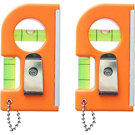 Set Mit 2 Hochpräzisen, Praktischen Wasserwaagen, Mini-ausgleichskalibrator – 8,5 X 4,5 Cm – Orange