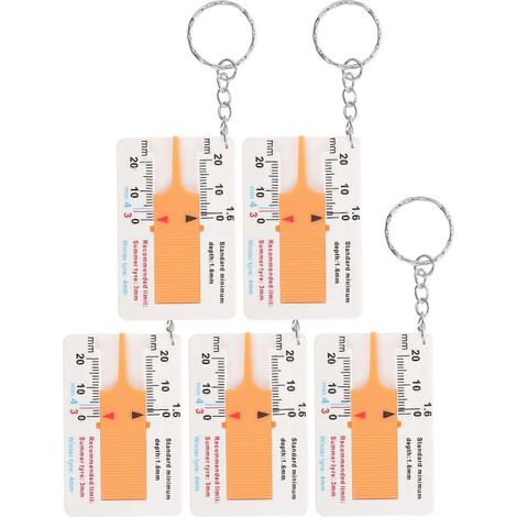 Profiltiefenmesser Für Autoreifen – Messwerkzeug Zur Bestimmung Der Profiltiefe – 6,50 X 4,00 X 0,50 Cm – Gelb