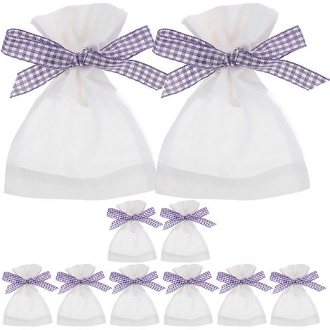 Set Mit 10 Leeren, Wiederbefüllbaren Lavendelsäckchen In Einem Transparenten Beutel. – 12 X 9 X 0,1 Cm