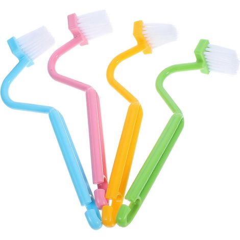 Set Mit 4 Gebogenen Toilettenbürsten, Bürsten Zur Reinigung Des Unteren Toilettenrandes – 20,50 X 7,00 X 3,50 Cm