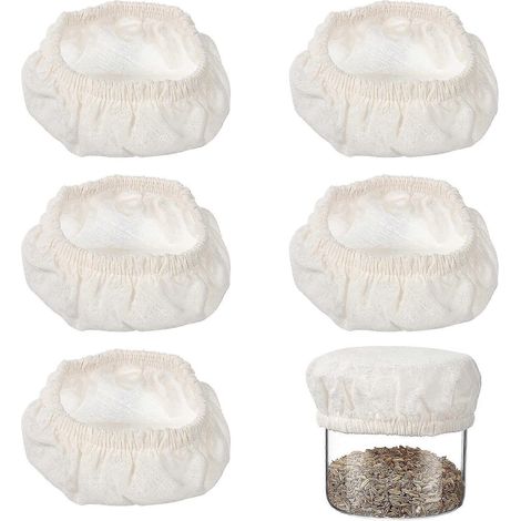 Set Mit 5 Dehnbaren Stoffdeckeln Für Sauerteig-startergläser Und Gärschalen – 10,00 X 10,00 X 1,00 Cm
