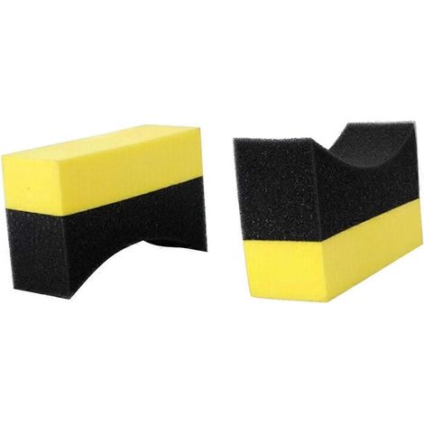 Set Mit 2 Autoreifenpolierschwämmen, Inklusive Bürste Und Reinigungspad.