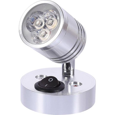 12-v-led-aluminiumlampe Mit Saugnapf Für Wohnmobildächer Oder Universelle Wandleuchte Für Yachten – 5,7 X 5,7 X 9 Cm – Silber