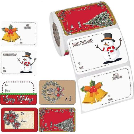 Weihnachtliche Selbstklebeetiketten (500 Stück) – Weihnachtsmotiv – Klebeetiketten Zum Verschließen Von Briefumschlägen Und Tüten
