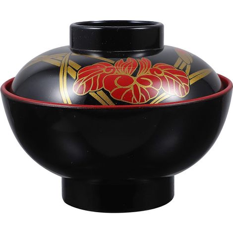 Traditionelle Japanische Suppenschüssel Mit Deckel, Reisschale Für Japanische Restaurants – 11,9 X 11,9 X 9 Cm