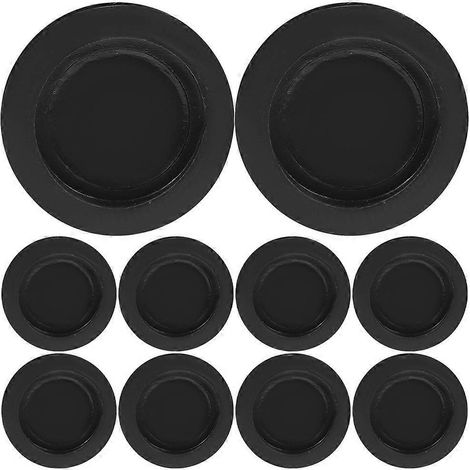10 Ersatz-gummistopfen Für Spardosen – 4,20 X 4,20 X 0,50 Cm – Schwarz