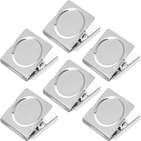 Set Mit 6 Magnetischen Metallclips Für Kühlschrank, Whiteboard Und Notizzettel. – 3,40 X 3,00 X 2,80 Cm – Silber