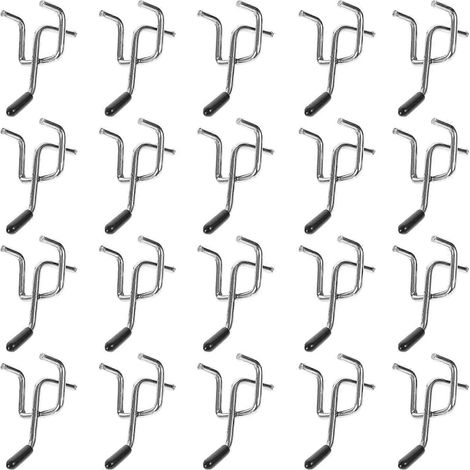 Packung Mit 20 Lochwandhaken, Robuste Eisenhaken Mit Schutzkappen – 5,80 X 3,40 X 2,90 Cm