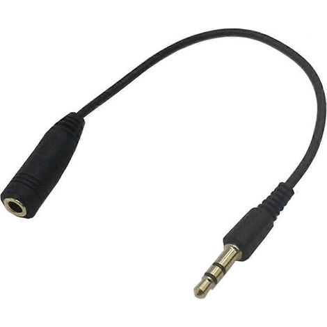 17 Cm Langes Stereo-kopfhörer-verlängerungskabel (stecker Auf Buchse) Mit 3,5-mm-klinkenstecker (schwarz) - M