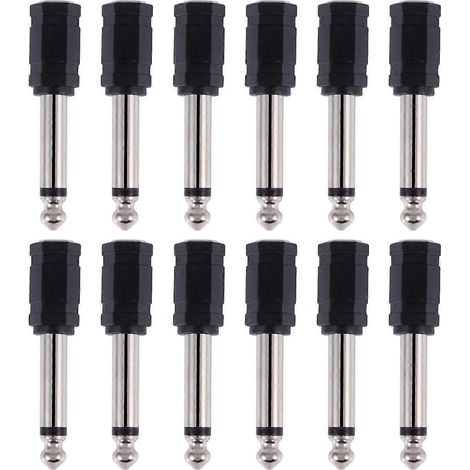 Packung Mit 12 Mono-audio-adaptern (6,35 Mm Auf 3,5 Mm) – 5 X 1,5 Cm