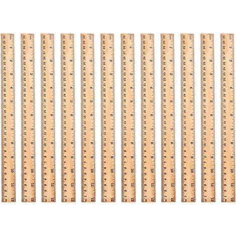Set Mit 12 Multifunktionalen Holzlinealen Für Den Heimgebrauch, Ideal Für Schüler Und Studenten. – 31,00 X 2,50 X 0,30 Cm