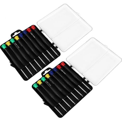 Set Mit 16 Präzisionsschraubendrehern Für Die Uhrenreparatur. – 12,2 X 11,8 Cm