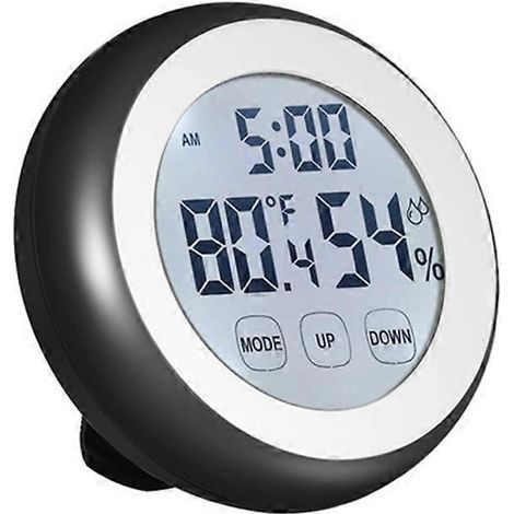 Hochpräzises Multifunktions-innenthermometer Mit Großem Led-touchscreen (batterie Nicht Enthalten, Schwarz) – 9,00 X 9,00 X 2,50 Cm – Schwarz