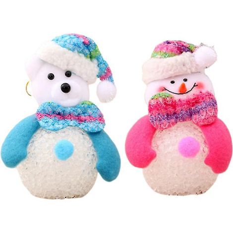 Set Mit 2 Led-leuchten: Schneemann Und Bär