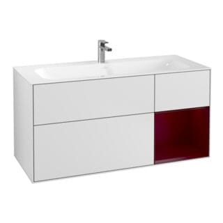 V&B Waschtischunterschrank Finion 119,6x59,1cm, Reg re Peo, wh. m lacquer